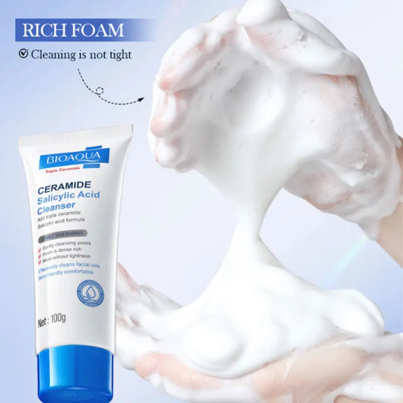 Salicylic Acid Cleansing Facial Cleanser Oil Control Anti-Acne Skin Care Whitening Cleanser Gentle Mild Facial Cleanser