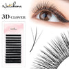 3D Clover Lashes W Shaped Volume False Eyelashes Fluffy Clover Hybrid Eyelashes W Curly Lash Extensions for Natural Makeup