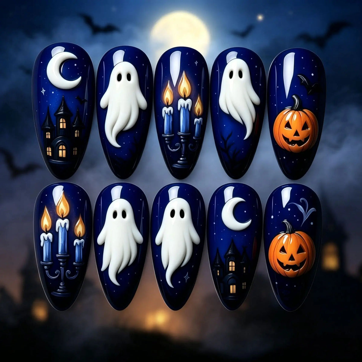 30pcs Gothic Purple Almond Press On Nails for Halloween Spider Wed Pattern Decor Fake nail tips Wearing Spicy Girls False Nails