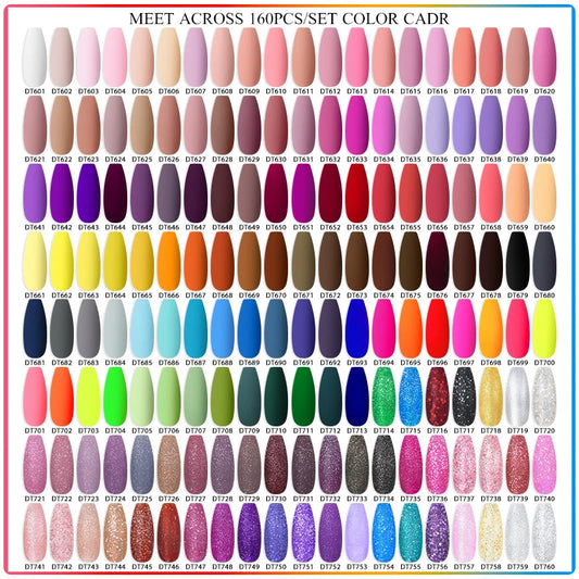 140/160pcs Colorful Gel Nail Polish Set Nail Art Semi-permanent Varnish Soak Off Uv LED Gel Professional Manicure Set Nails Kit
