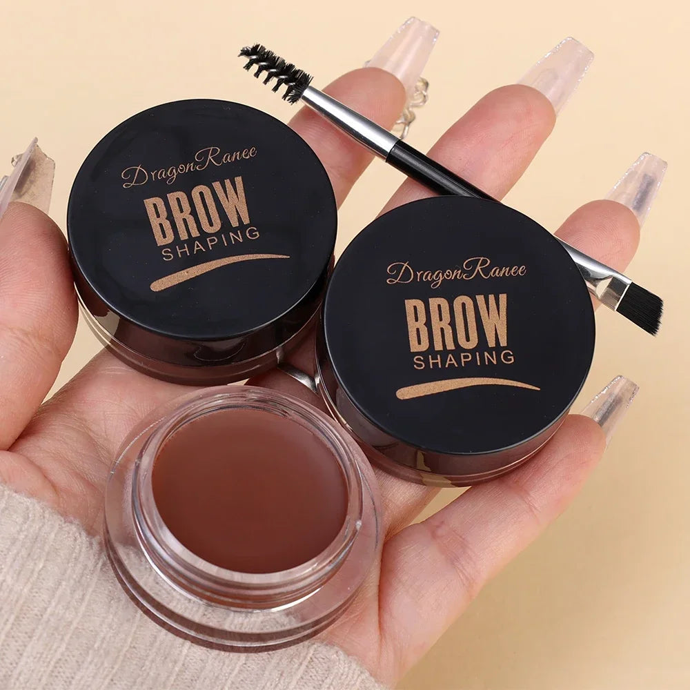 Matte Brown & Black 3D Eyebrow Cream – Natural Tint, Waterproof, Long-Lasting Gel Wax for Wild, Defined Brows