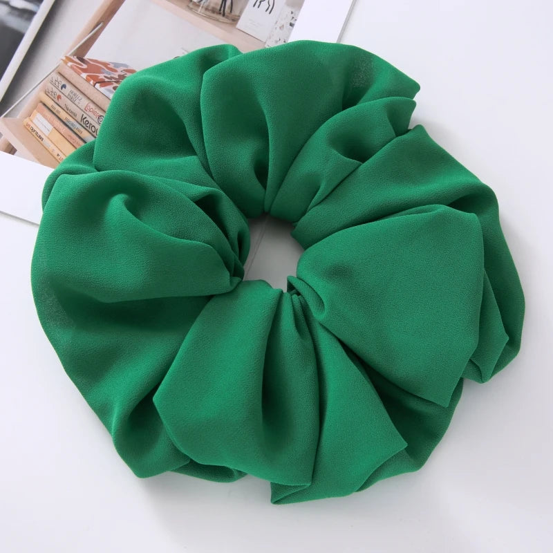 Big Size Chiffon Scrunchies For Muslim Women Custom Elastic Volumizing Oversized Neat stitching Malaysian Bunch Hair Tie