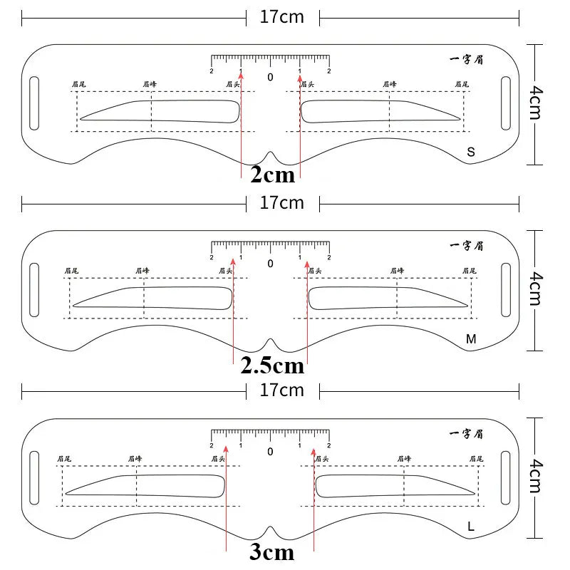 Reusable Eyebrow Stencil Set Soft Ruler Brow Definer Eye Brow Drawing Guide Styling Shaping Grooming Template Card Makeup Tools