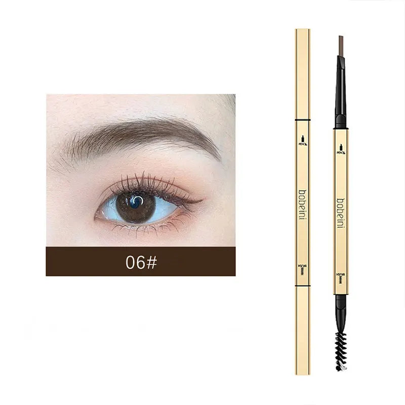 Small gold bar double-ended eyebrow pencil three-dimensional eyebrow shape long-lasting without smudging, slender and natural