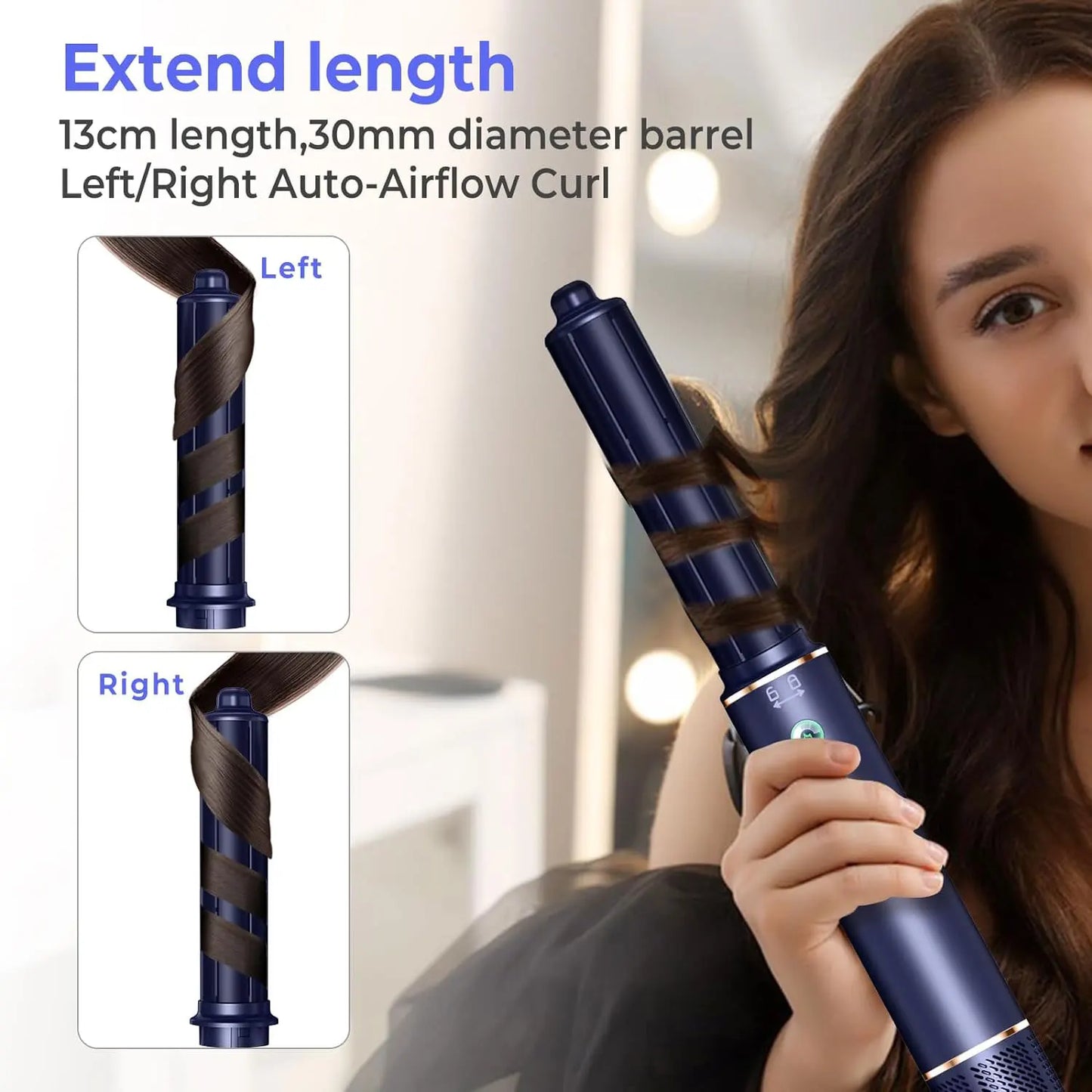 5 in 1 Hair Dryer Brush High Speed Brushless Blow Dryer Negative Ionic Hair Heating Brush Hot Air Styling Comb Auto Hair Curler