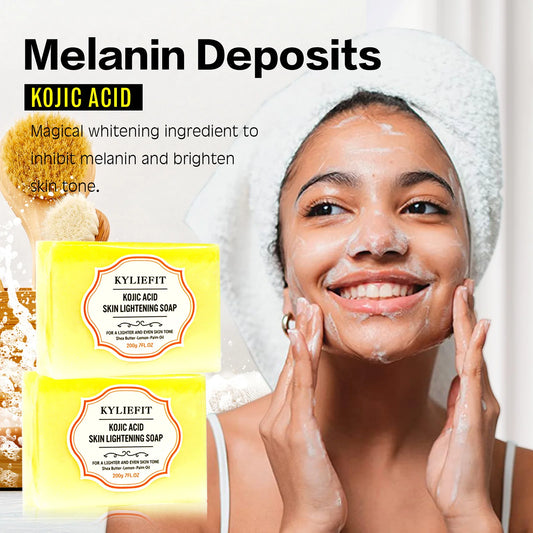 Kojic Acid Whitening & Dark Spot Remover Soap Bar, with Turmeric, Shea Butter, Coconut Oil, Lightening & Clean Skin, 200g/7 oz