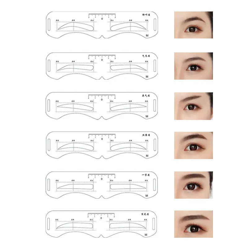 Reusable Eyebrow Stencil Set Soft Ruler Brow Definer Eye Brow Drawing Guide Styling Shaping Grooming Template Card Makeup Tools