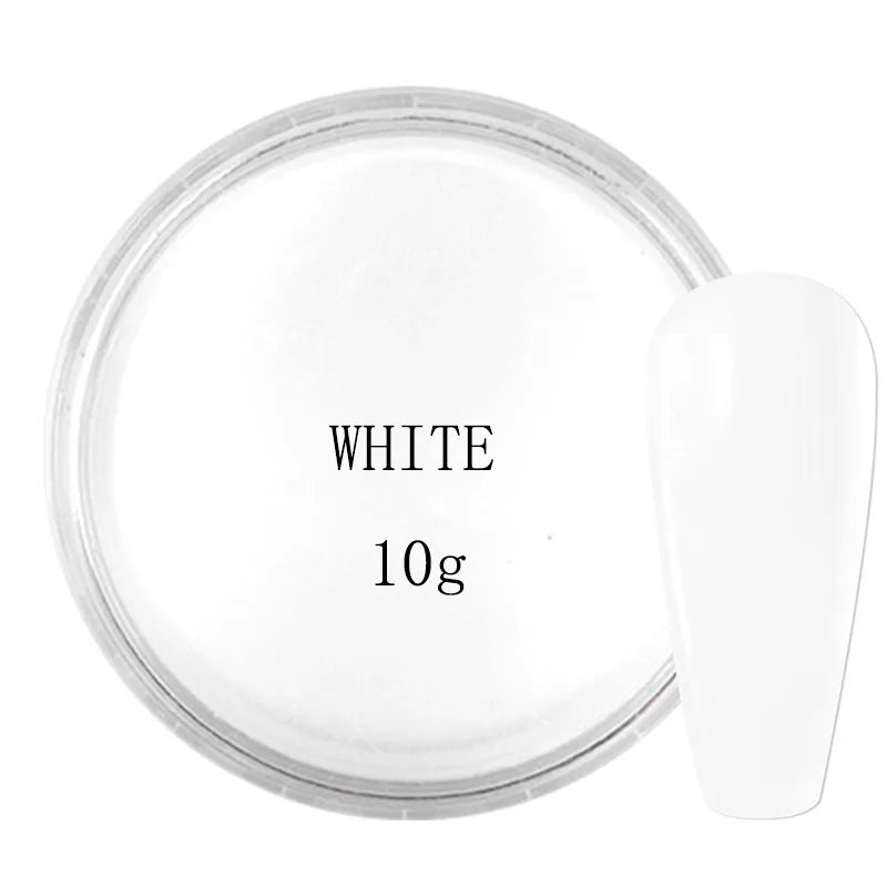 10g/bottle Professional Acrylic Powder Pink/White/Clear Nude Extension Crystal Powder DIY 3IN1 Manicure Polymer Builder Powder