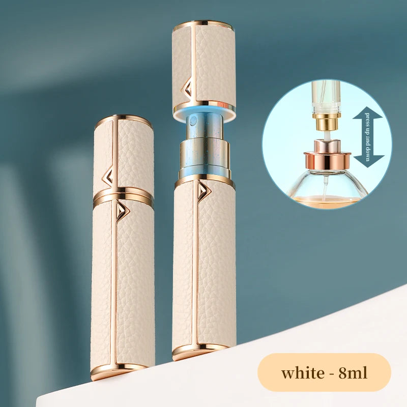 5ml PU leather mini perfume Atomizer Bottle Sprayer Suitable for Boarding Tight Sealing Travel Customized Refillable Bottles