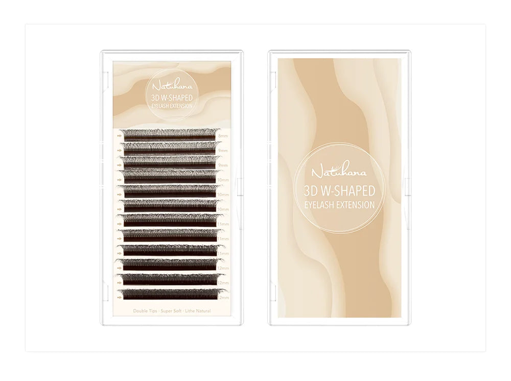 NATUHANA 3D W-shaped Eyelash Extensions Premade Volume Fans W Shape Lashes Natural Soft False Eyelashes for Makeup