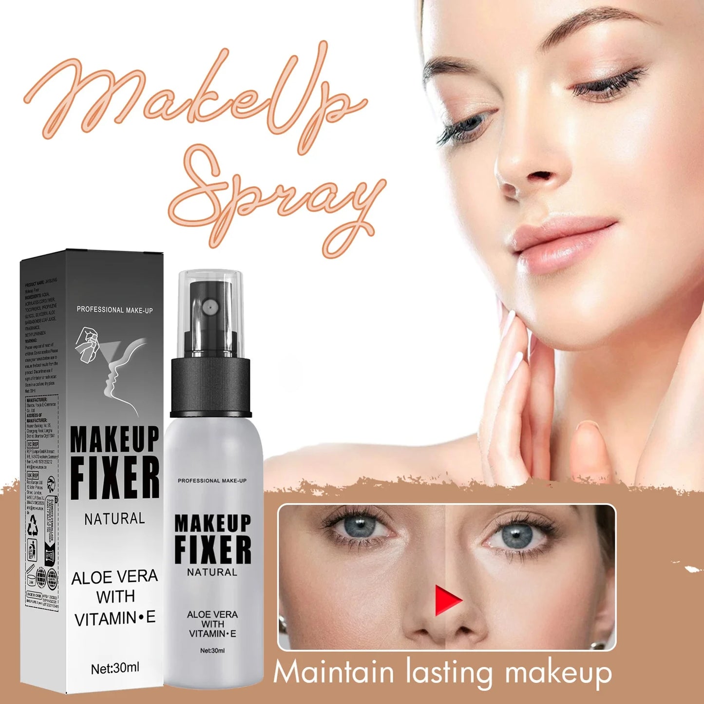 Makeup Setting Spray For Face Transfer-proof Long-lasting Oil-free No Creasing No Separation Refreshing Quick Fixer Makeup Spray