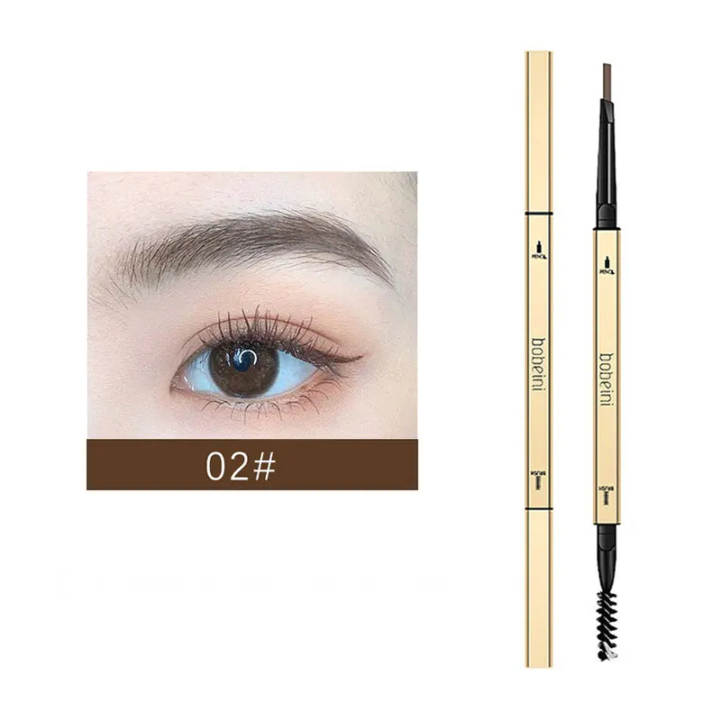 Small gold bar double-ended eyebrow pencil three-dimensional eyebrow shape long-lasting without smudging, slender and natural