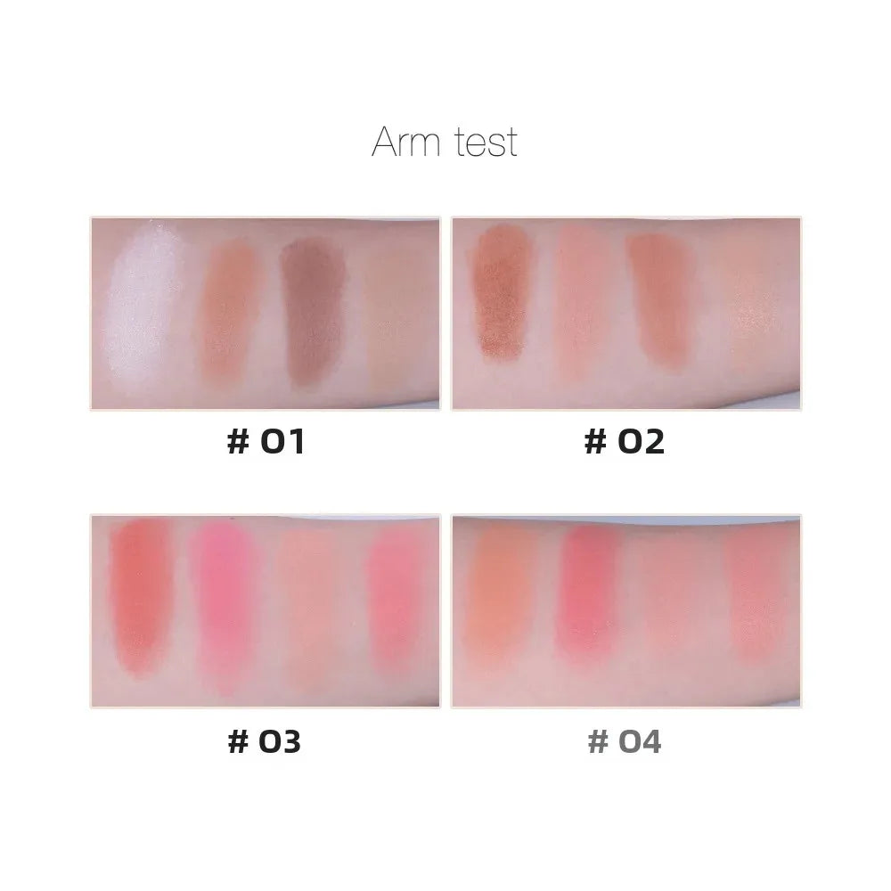 O.TWO.O 4 Colors Contour Palette Face Shadow Groming Powder Makeup Bronzer Long Lasting Facial Contouring Concealer Cosmetics