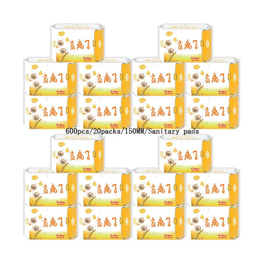 600pcs/20packs Anion Menstrual Pad Sanitary Towels Panty Liners For Women Health Care Feminine Hygiene Product Towels Cotton Pad