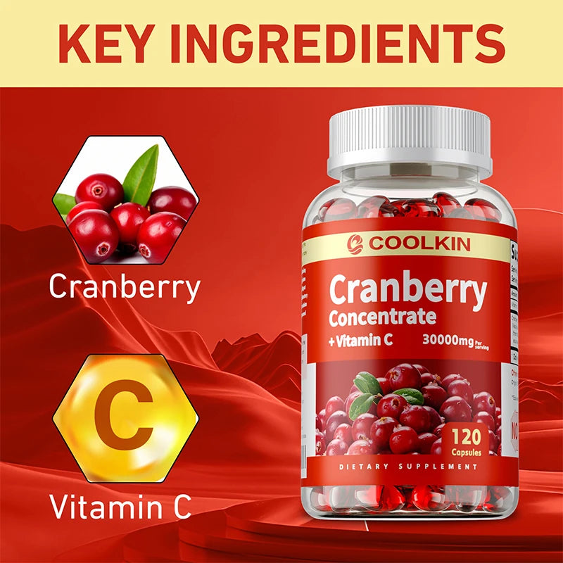 Cranberry Capsules - Beauty and Skin Care, Urinary Tract Health, Anti-aging, Eye Protection, Improve Appetite