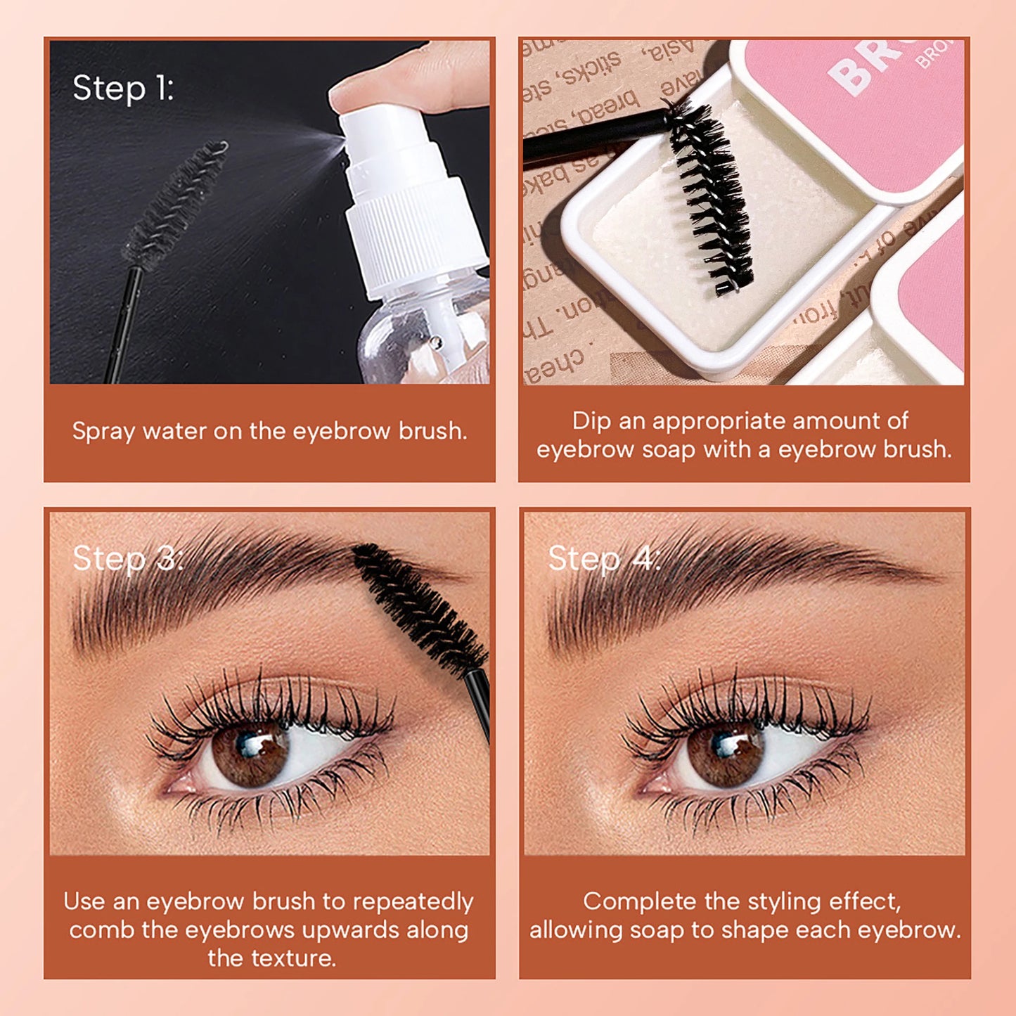 4-color eyebrow styling wax, styling gel, waterproof, natural, long-lasting, transparent eyebrow soap, eyebrow styling cream