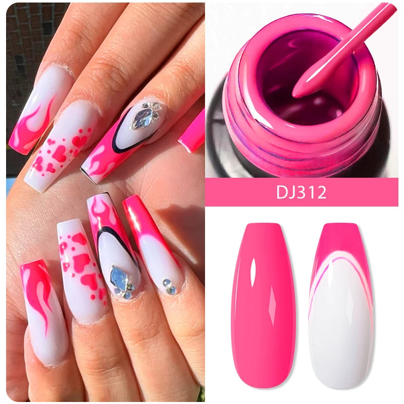 MEET ACROSS 5ml Sliver Metallic Liner Gel Nail Polish Super Bright Mirror Effect Painting Drawing Line Graffiti Stripe Nail Art