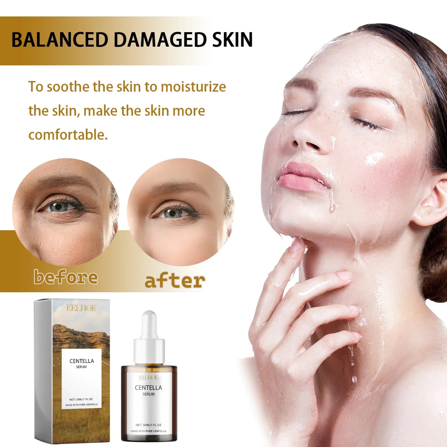 Centella Essence Moisturizes Improvement Dry Skin Smoothing Rejuvenation Brighten Hyaluronic Acid Face Essence Skin Care Product