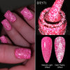MEET ACROSS 7ml Reflective Glitter Gel Nail Polish Pink Green Purple Sparkling Soak Off UV Gel Polish for Manicure DIY Nail Art