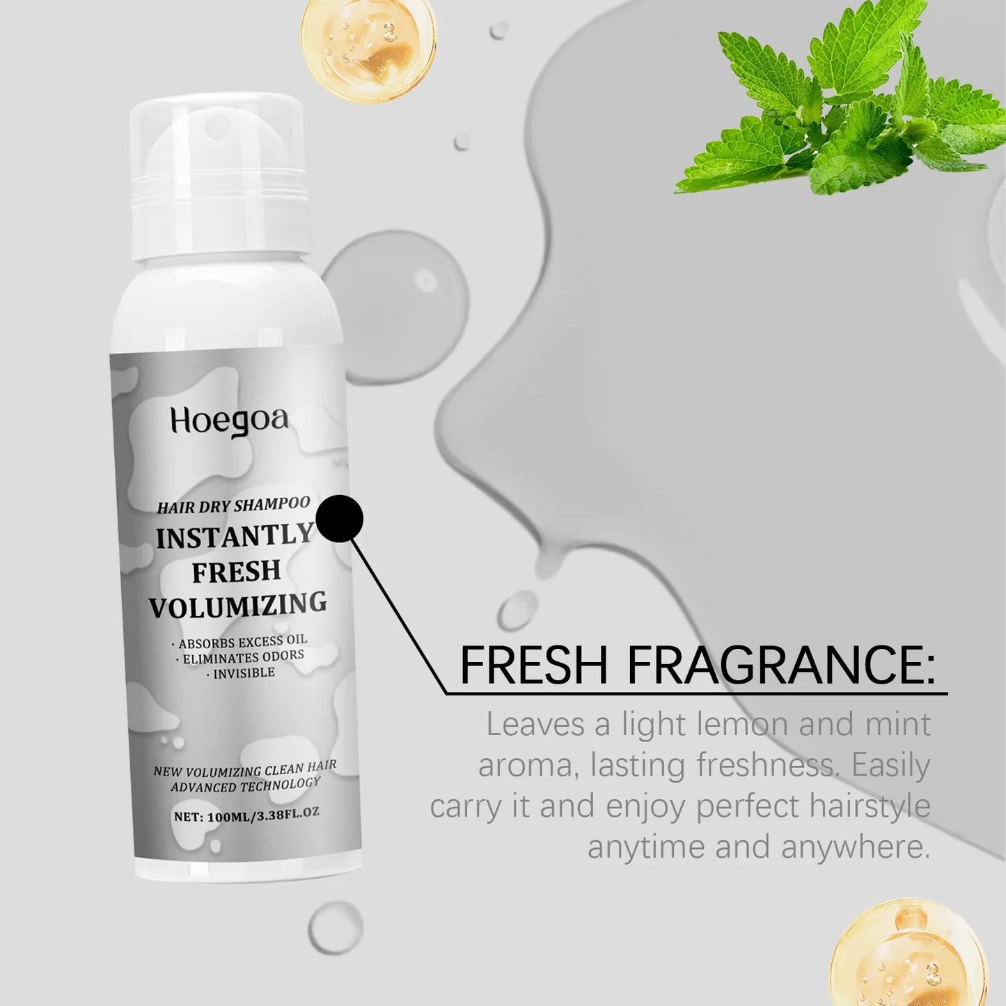 New Natural Dry Shampoo Oil Control Refreshing Fluffy Increase Luster Hair Washing Free Organic Fresh Volumizing Dark Hair Spray