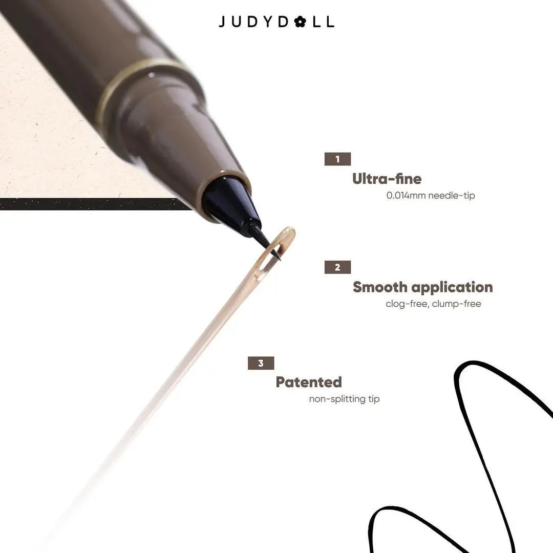 Judydoll Precision Liquid Eyeliner Pen, Ultra-Fine Tip, Waterproof, Smudge-Proof, 24-Hour Long-Lasting, Perfect for Lash Line