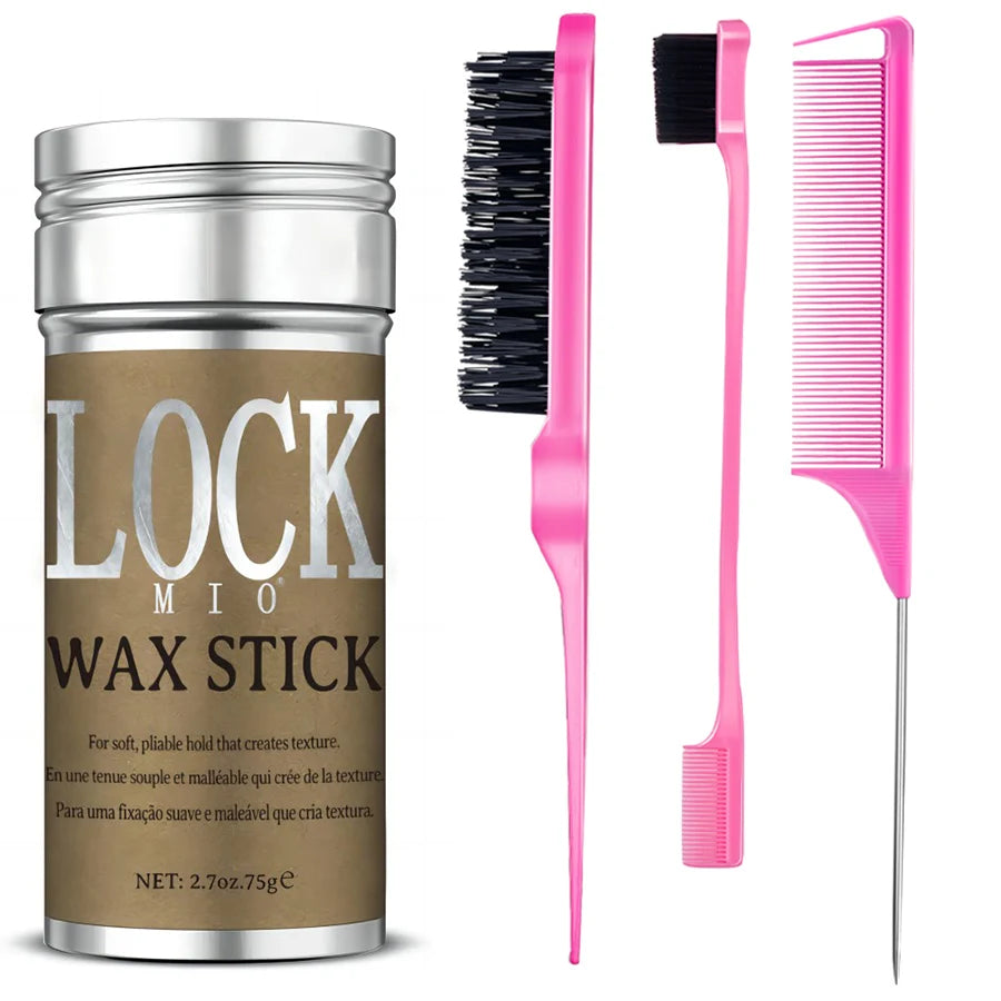 LOCKMIO Hair Wax Stick for Women and Kids Long Lasting Hold Pomade Control Broken Frizz Flyaway Styling Wax for Natural Wigs