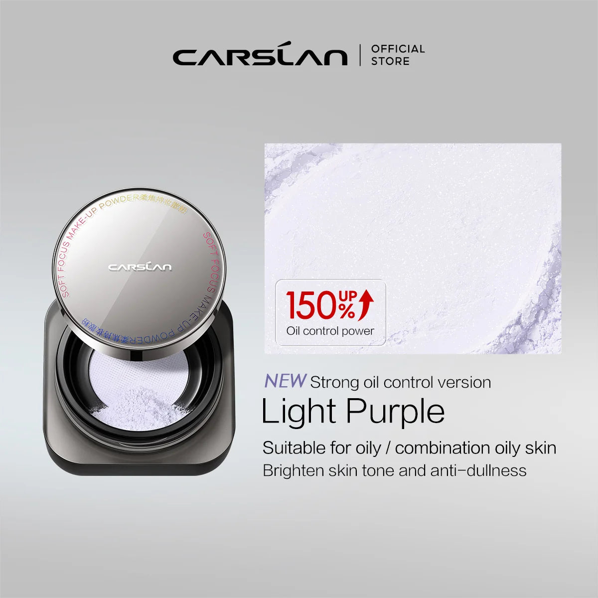 CARSLAN Black Magnetic Translucent Loose Setting Powder Makeup Waterproof Long Lasting Matte Oil Control Finishing Face Powder