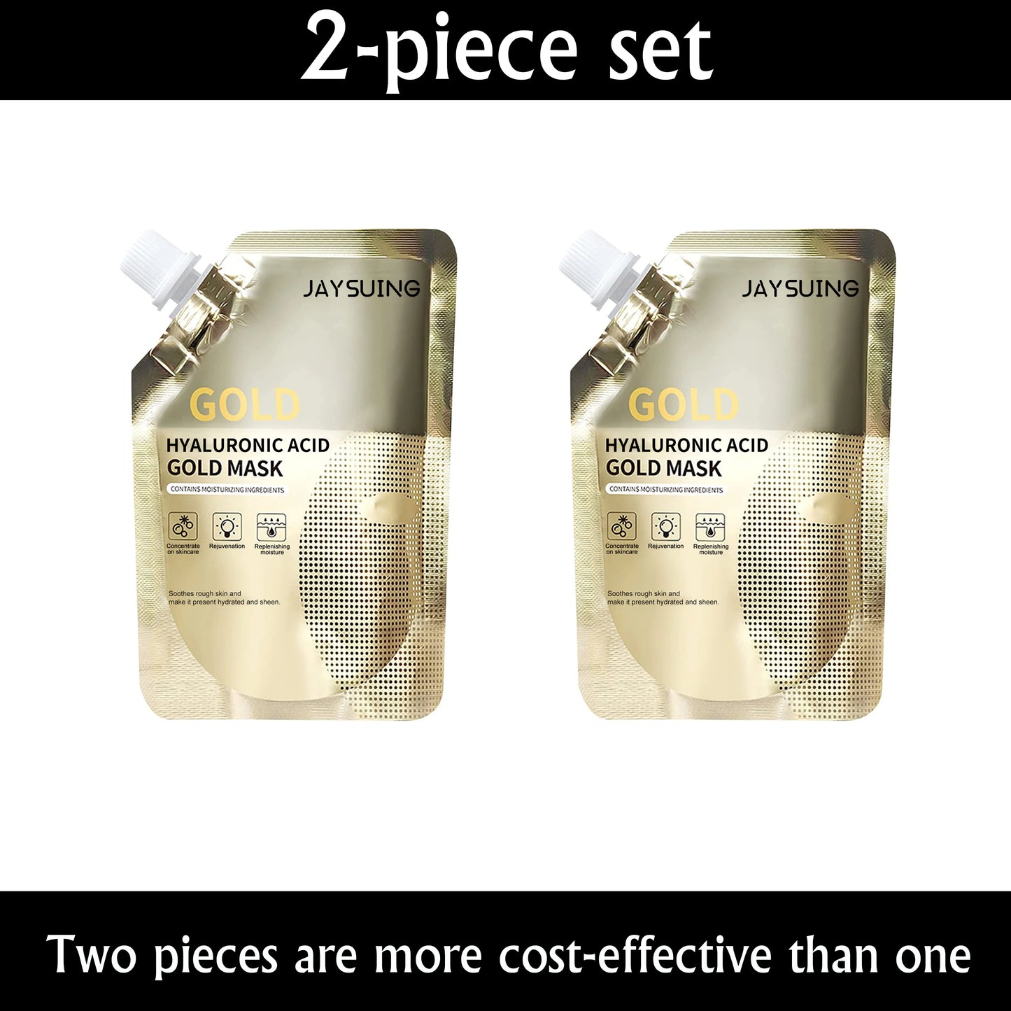 JAYSUING 24k Hyaluronic Acid Gold Moisturizing Facial Mask Whitening Mask for Face Women Korean Skin Care Products