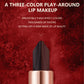 Ocheal Satin-Like Color-Holding Tri-Color Lipstick  Waterproof Long Lasting Liquid Lipstick Tint Moisturizing Tear Off Lip Stain