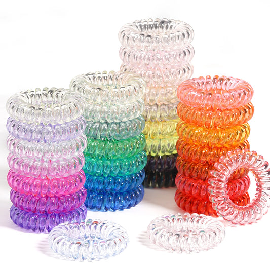 40/50Pcs Hair Ties Colorful Elastic Plastic Hair Band Rubber Telephone Cord Scrunchies Hair Accessories Headwear Wholesale