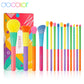 Docolor Colorful Makeup brushes set Cosmetic Foundation Powder Blush Eyeshadow Face Kabuki Blending Make up Brushes Beauty Tool