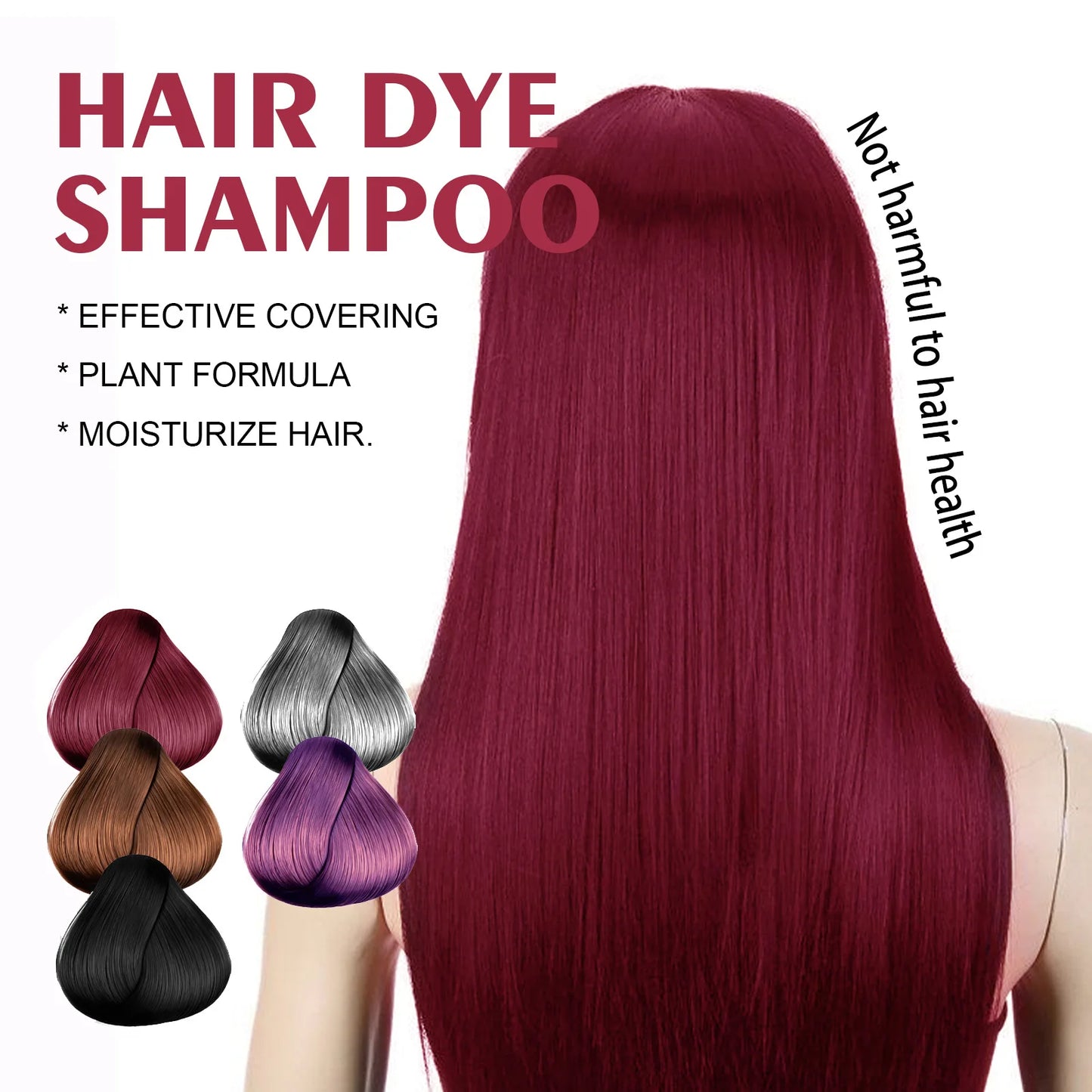 Eelhoe 100ml Hair Dyeing Shampoo 3-In-1 Polygonum Rapid Hair Dye Repair Dry Cleaning Nourishing Restoration Hair Color Shampoo
