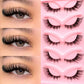 Fluffy False Eyelashes Eyelash Extensions, 10 Pairs Wispy Cat-Eye Look Faux Lashes, Natural Look Eyelash Extensions, Volumized F