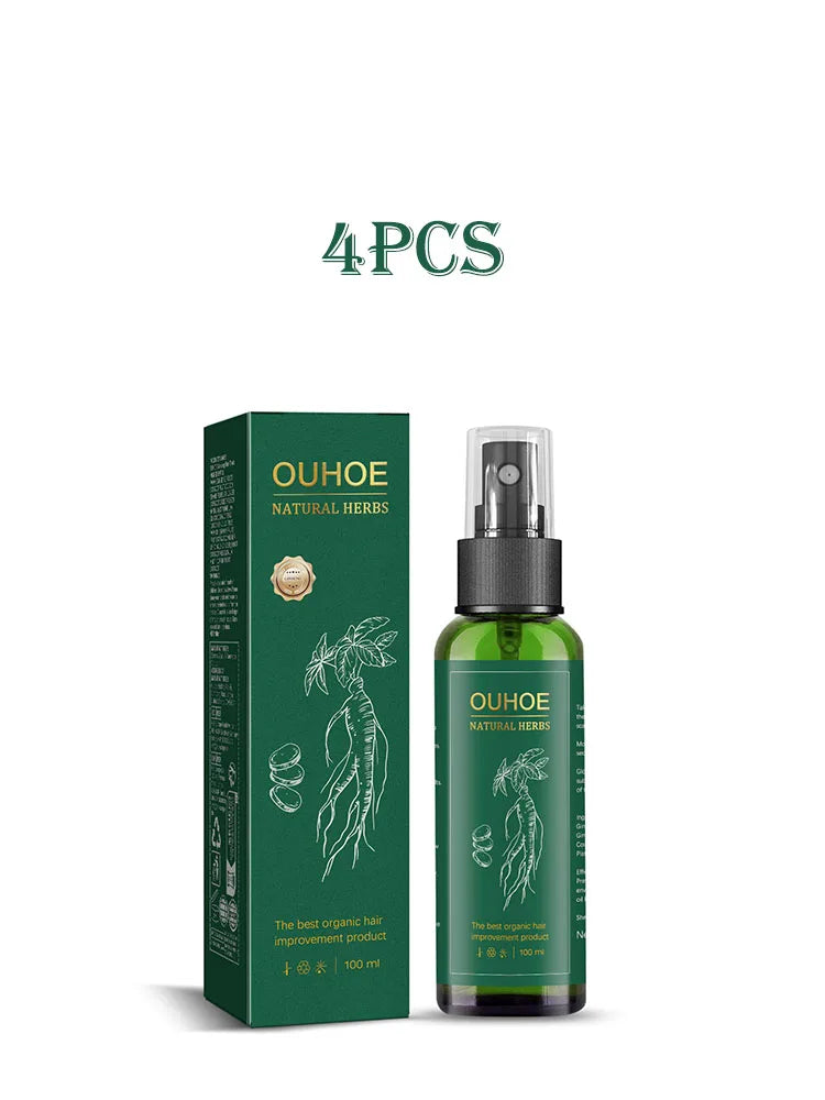 Ouhoe 100ml Ginseng Hair Growth Spray Repair Dry Frizzy Hair Oil Avocado Moisturize Hair Mask Nourish Scalp  Anti Hair Loss Mist