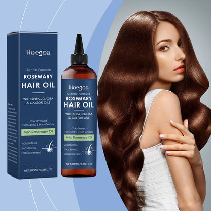 Hoegoa 100ml Rosemary Oil For Hair Growth Volumizing Repair Dry Hair Nourish Scalp Massage Reduce Split Ends Smooth Hair Oil