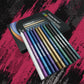 12 Colors Set Glitter & Shimmer Eyeliner Stick Pack - Long-Wearing Blue Tone Eyeliner Pencil with Smooth Application - Versatile