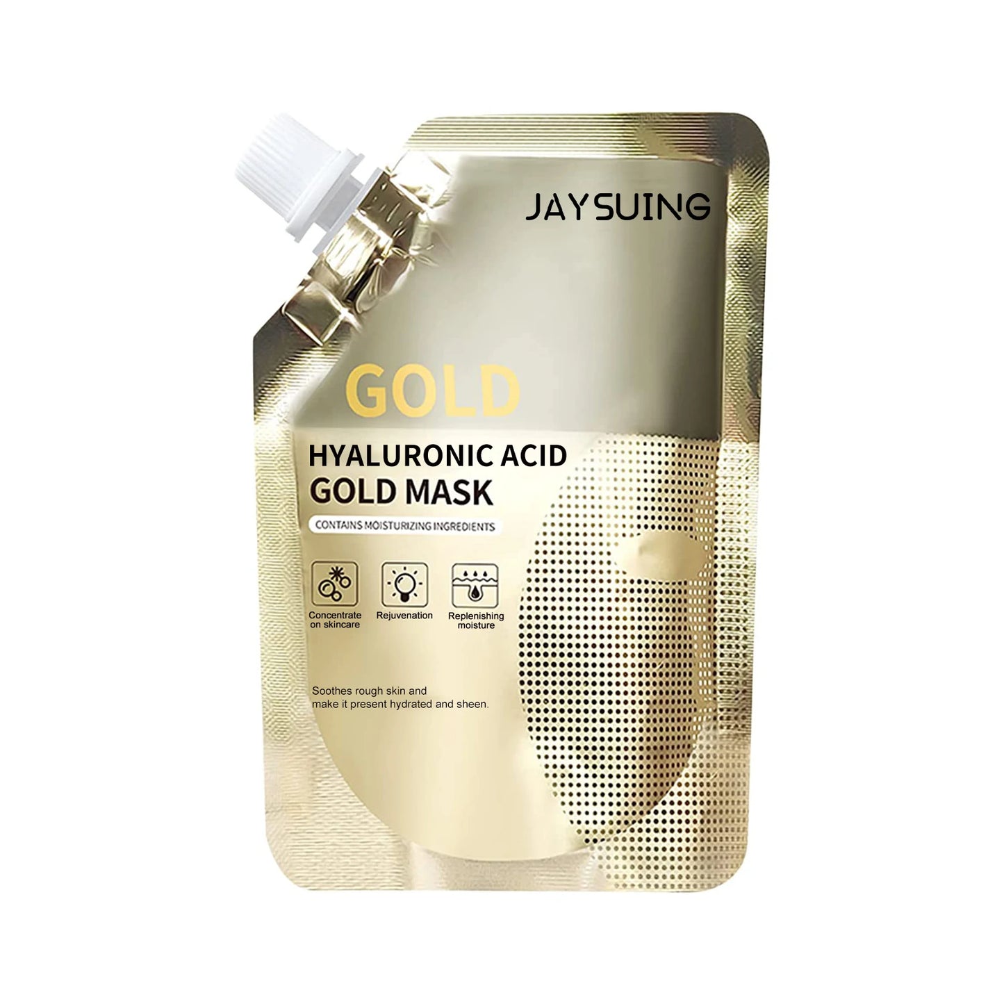 JAYSUING 24k Hyaluronic Acid Gold Moisturizing Facial Mask Whitening Mask for Face Women Korean Skin Care Products