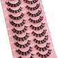 Fluffy False Eyelashes Eyelash Extensions, 10 Pairs Wispy Cat-Eye Look Faux Lashes, Natural Look Eyelash Extensions, Volumized F