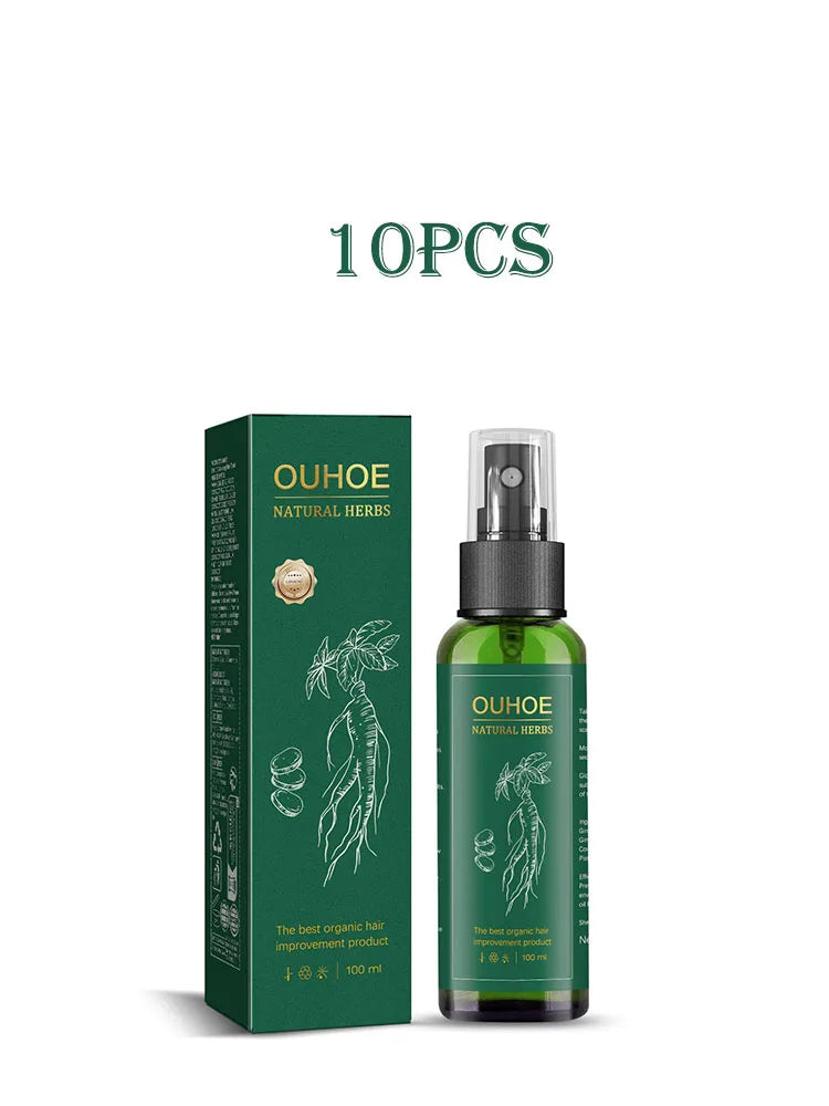 Ouhoe 100ml Ginseng Hair Growth Spray Repair Dry Frizzy Hair Oil Avocado Moisturize Hair Mask Nourish Scalp  Anti Hair Loss Mist