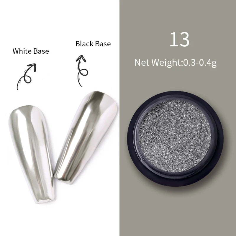 1Box Nail Metal Glitter Powder Metallic Colorful Dust Metal Effect Nail Glitter Gold Nail Art UV Gel Polish Flakes Dust