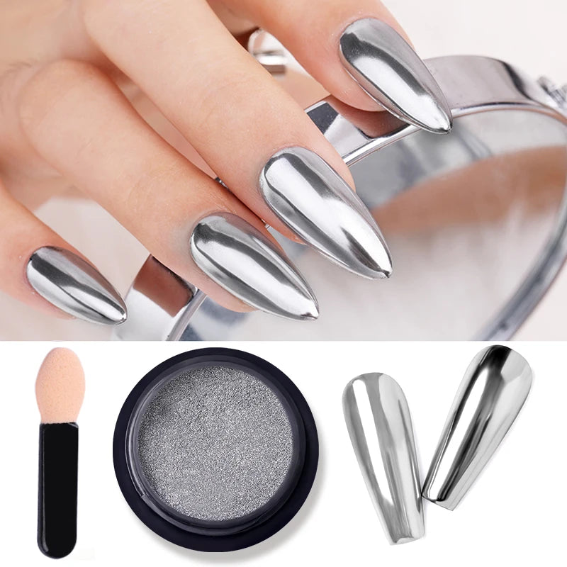 1Box Nail Metal Glitter Powder Metallic Colorful Dust Metal Effect Nail Glitter Gold Nail Art UV Gel Polish Flakes Dust