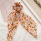 New Fashion Print Bow Scrunchies Hair Ribbon For Women Elastic Hair Band Girls Horsetail Hair Ties Hair Accessories