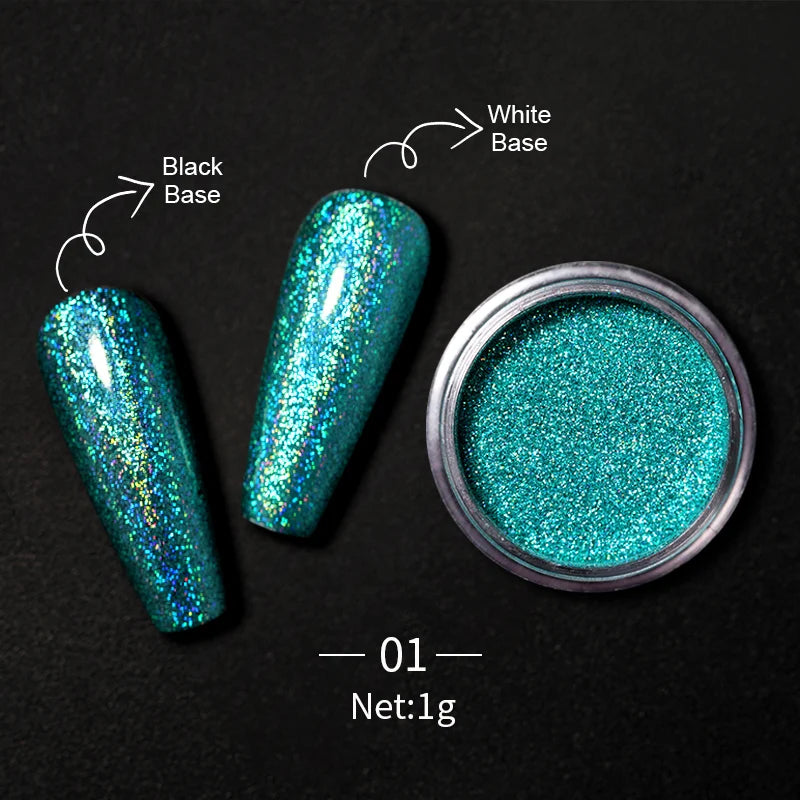 1Box Nail Metal Glitter Powder Metallic Colorful Dust Metal Effect Nail Glitter Gold Nail Art UV Gel Polish Flakes Dust