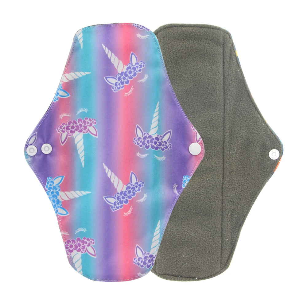 Sanitary Pads Organic Bamboo Charcoal Washable Menstrual Panty Liner Leakproof Cloth Towel Reusable Period Feminine Hygiene Pads