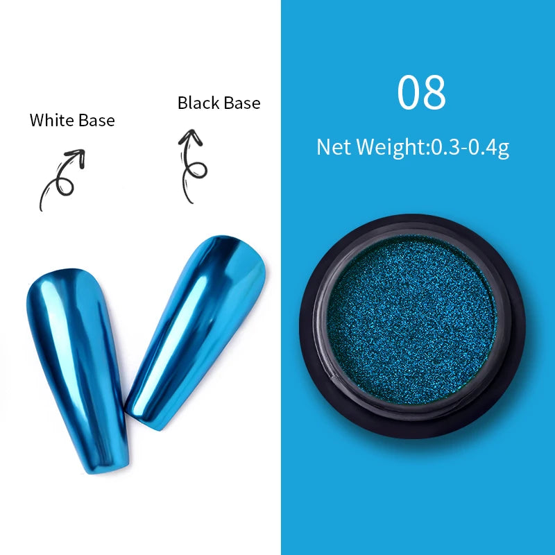 1Box Nail Metal Glitter Powder Metallic Colorful Dust Metal Effect Nail Glitter Gold Nail Art UV Gel Polish Flakes Dust