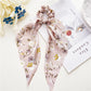 New Fashion Print Bow Scrunchies Hair Ribbon For Women Elastic Hair Band Girls Horsetail Hair Ties Hair Accessories