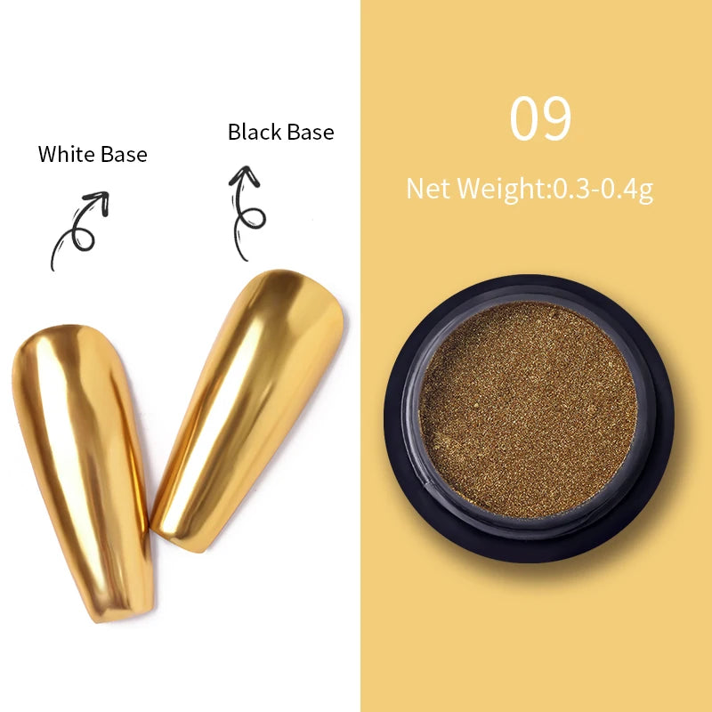 1Box Nail Metal Glitter Powder Metallic Colorful Dust Metal Effect Nail Glitter Gold Nail Art UV Gel Polish Flakes Dust