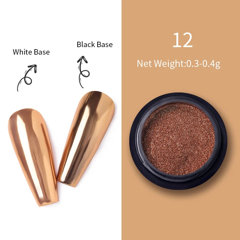 1Box Nail Metal Glitter Powder Metallic Colorful Dust Metal Effect Nail Glitter Gold Nail Art UV Gel Polish Flakes Dust