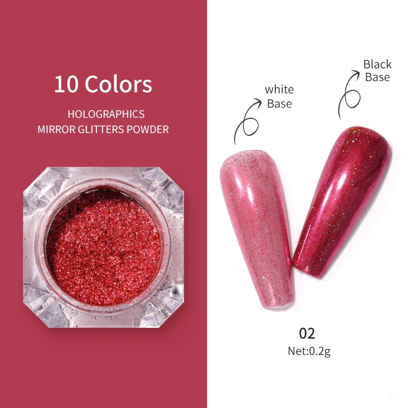 1Box Nail Metal Glitter Powder Metallic Colorful Dust Metal Effect Nail Glitter Gold Nail Art UV Gel Polish Flakes Dust