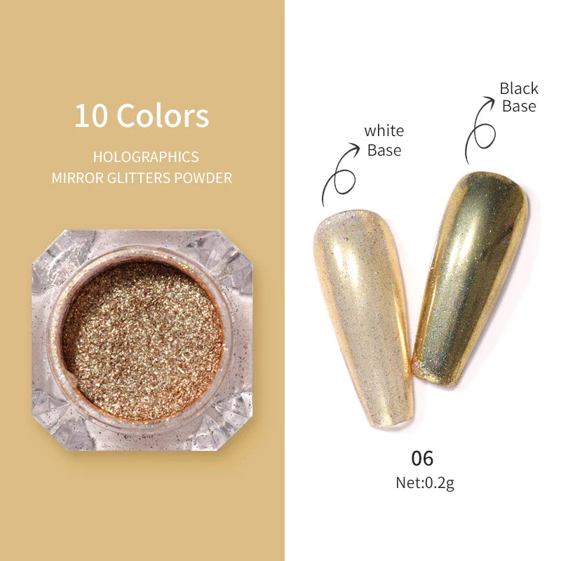 1Box Nail Metal Glitter Powder Metallic Colorful Dust Metal Effect Nail Glitter Gold Nail Art UV Gel Polish Flakes Dust
